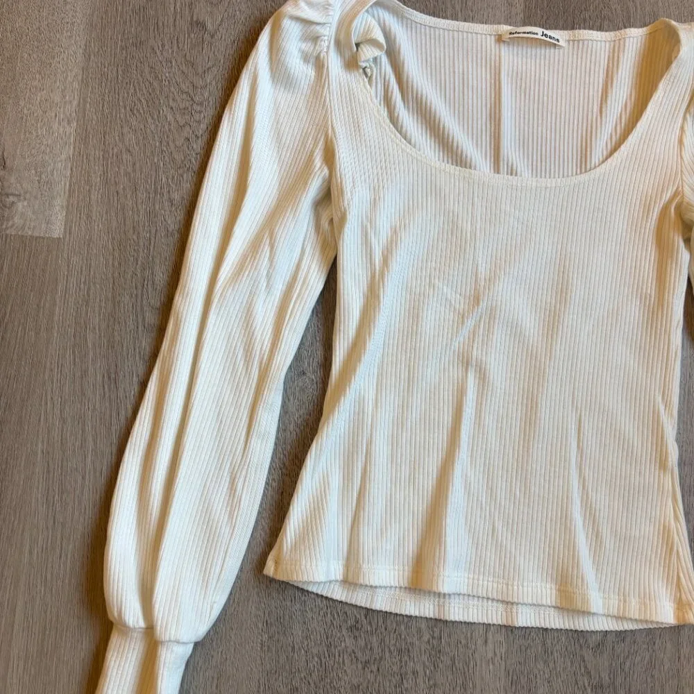 NWOT Reformation Jeans Ribbed Vita Top in White XS - Picture 9 of 9